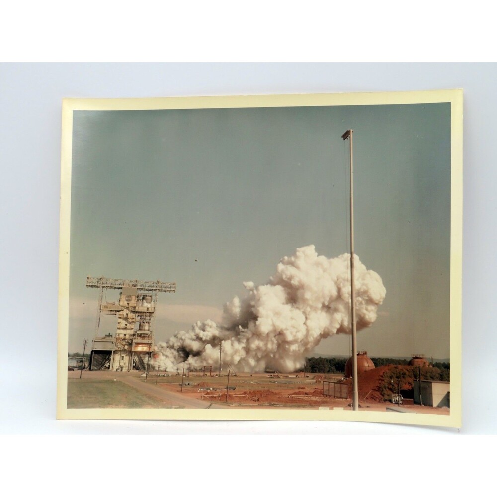 1964 NASA Saturn V F-1 Rocket Engine Static Test MSFC Photo Lot Stamped
